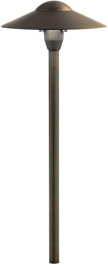 Kichler LED Retrofit 12 Volt 16.25 Watt Landscape Path Light in Centenial Brass Finish for Pathways, Sidewalks and Planting Beds, 15310CBR