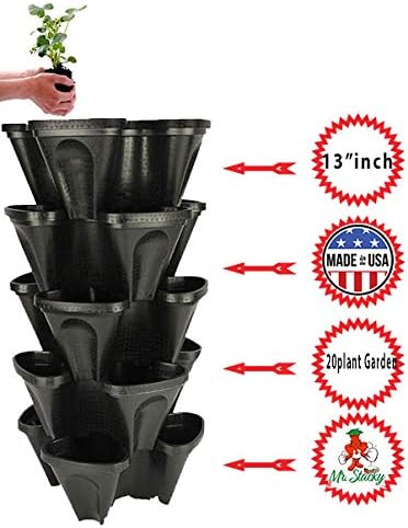 18 Inch Black Vertical Garden. use for Vegetable Strawberry herb Small Space Gardening.