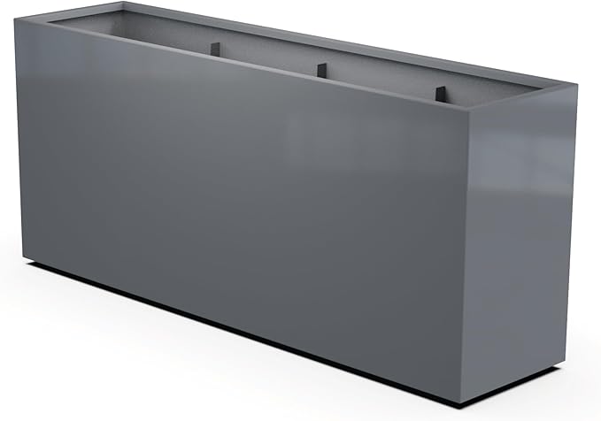 Plantercraft Powder-Coated Aluminum Planter Box - Rectangle - Metal All Weather | Indoor Outdoor | Made in USA | Fully Assembled