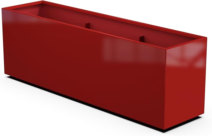 Plantercraft Powder-Coated Aluminum Planter Box - Rectangle - Metal All Weather | Indoor Outdoor | Made in USA | Fully Assembled