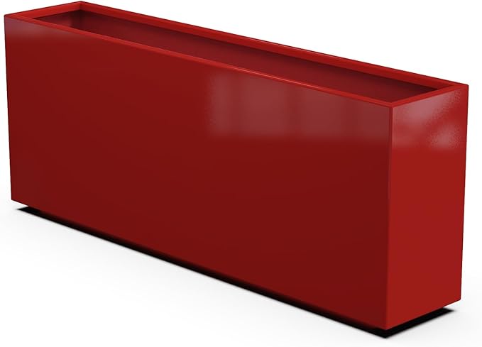 Plantercraft Powder-Coated Aluminum Planter Box - Rectangle - Metal All Weather | Indoor Outdoor | Made in USA | Fully Assembled