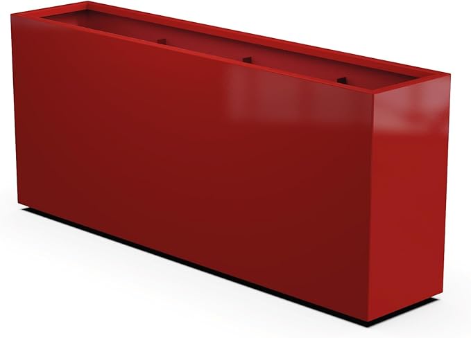 Plantercraft Powder-Coated Aluminum Planter Box - Rectangle - Metal All Weather | Indoor Outdoor | Made in USA | Fully Assembled