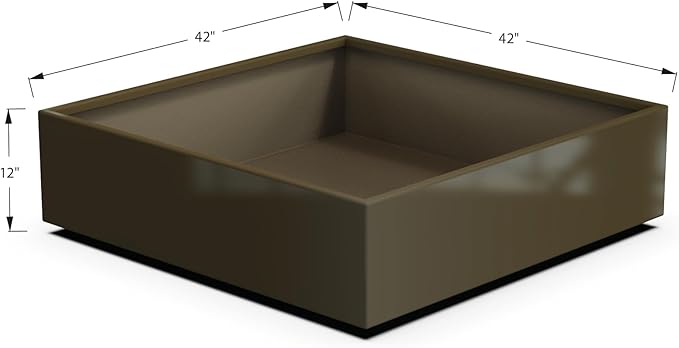 Plantercraft Powder-Coated Aluminum Planter Box - Square Cube - Metal All Weather | Indoor Outdoor | Made in USA | Fully Assembled