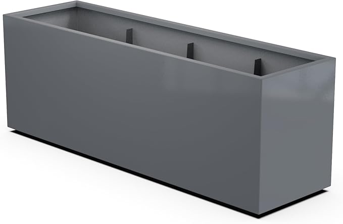 Plantercraft Powder-Coated Aluminum Planter Box - Rectangle - Metal All Weather | Indoor Outdoor | Made in USA | Fully Assembled