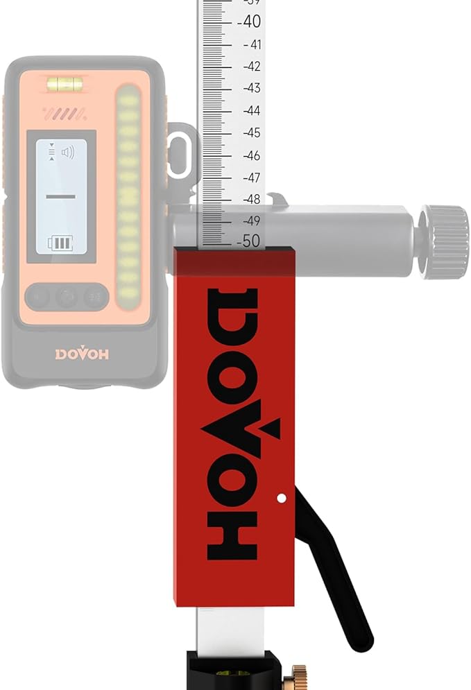 FT/CM Grade Rod for Laser Level, with Quick-Release Slider for Laser Receiver, 2.4m/7.9ft Adjustable Length Aluminum Laser Level Stick, DP2400