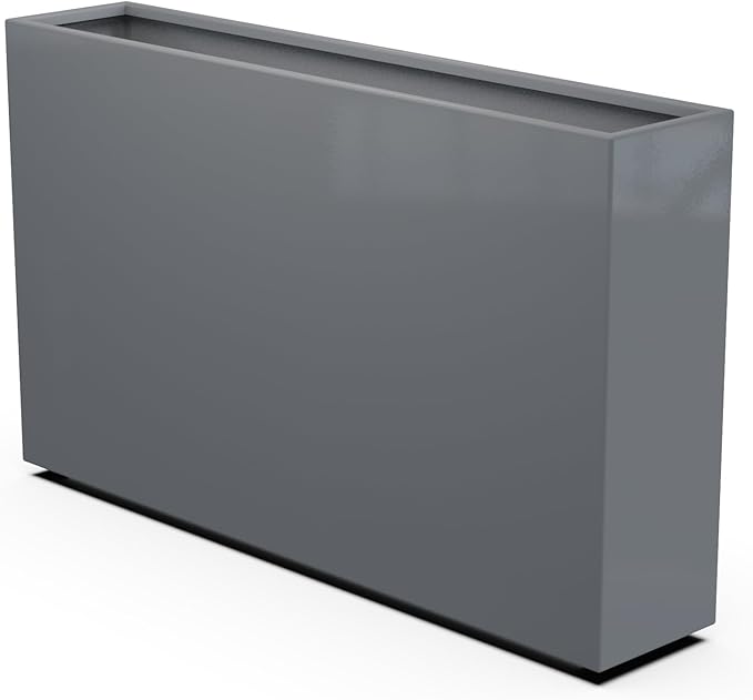 Plantercraft Powder-Coated Aluminum Planter Box - Rectangle - Metal All Weather | Indoor Outdoor | Made in USA | Fully Assembled