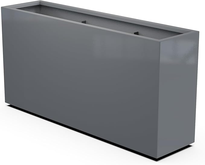 Plantercraft Powder-Coated Aluminum Planter Box - Rectangle - Metal All Weather | Indoor Outdoor | Made in USA | Fully Assembled