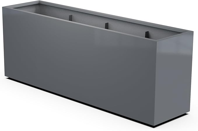 Plantercraft Powder-Coated Aluminum Planter Box - Rectangle - Metal All Weather | Indoor Outdoor | Made in USA | Fully Assembled