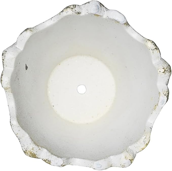 5.63" Rustic Cement Plant Pot Succulent Planters for Outdoor/Indoor Plants Vintage Tulip Planter Pot Cylinder Round Flower Pot for Succulent/Herbs/Violets, Home Garden Balcony Decor White