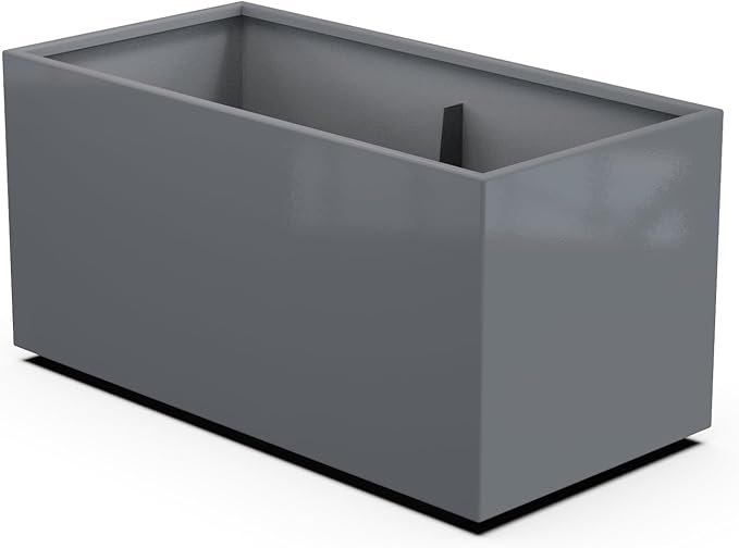 Plantercraft Powder-Coated Aluminum Planter Box - Rectangle - Metal All Weather | Indoor Outdoor | Made in USA | Fully Assembled