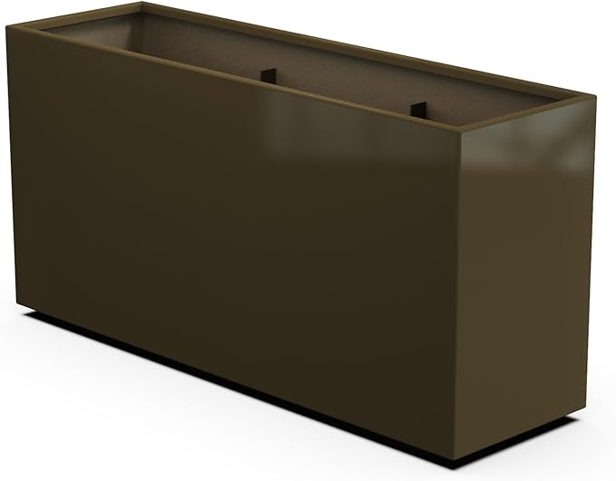 Plantercraft Powder-Coated Aluminum Planter Box - Rectangle - Metal All Weather | Indoor Outdoor | Made in USA | Fully Assembled