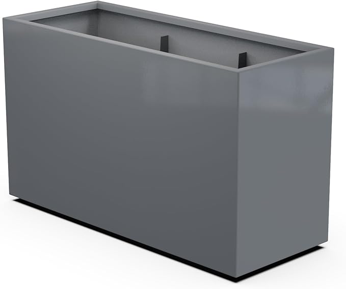 Plantercraft Powder-Coated Aluminum Planter Box - Rectangle - Metal All Weather | Indoor Outdoor | Made in USA | Fully Assembled