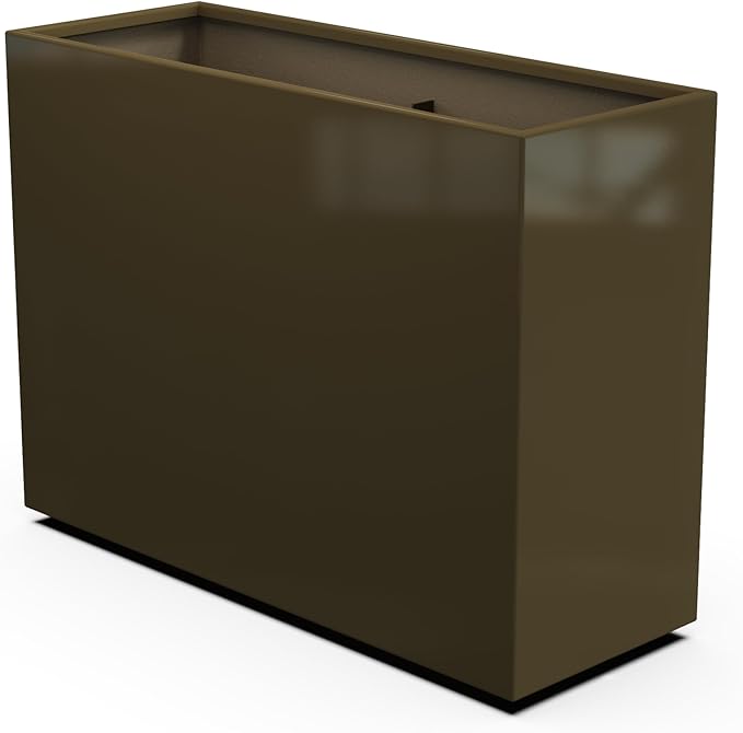 Plantercraft Powder-Coated Aluminum Planter Box - Rectangle - Metal All Weather | Indoor Outdoor | Made in USA | Fully Assembled