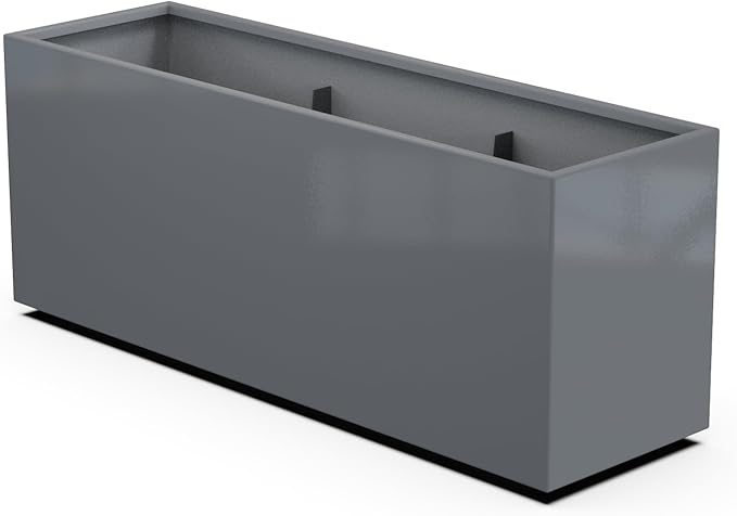 Plantercraft Powder-Coated Aluminum Planter Box - Rectangle - Metal All Weather | Indoor Outdoor | Made in USA | Fully Assembled