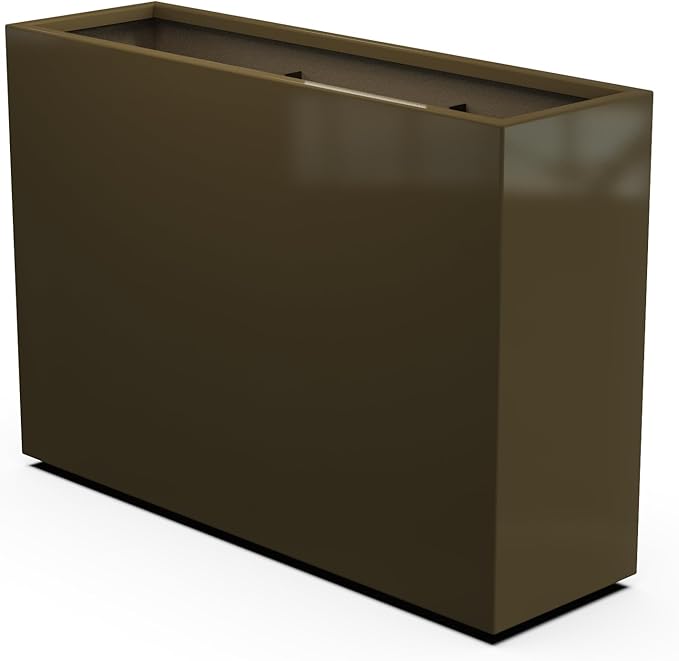 Plantercraft Powder-Coated Aluminum Planter Box - Rectangle - Metal All Weather | Indoor Outdoor | Made in USA | Fully Assembled