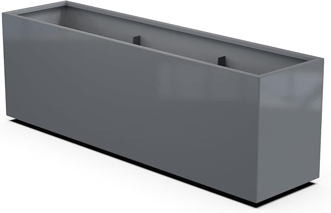 Plantercraft Powder-Coated Aluminum Planter Box - Rectangle - Metal All Weather | Indoor Outdoor | Made in USA | Fully Assembled