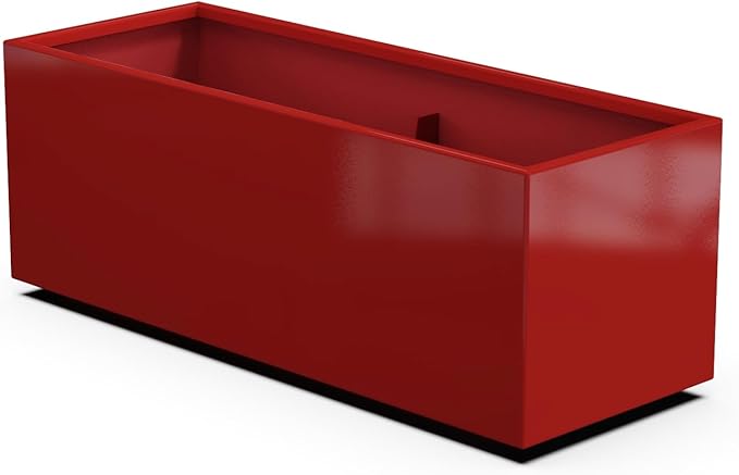 Plantercraft Powder-Coated Aluminum Planter Box - Rectangle - Metal All Weather | Indoor Outdoor | Made in USA | Fully Assembled