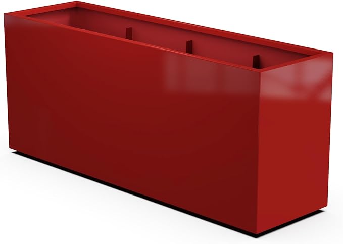 Plantercraft Powder-Coated Aluminum Planter Box - Rectangle - Metal All Weather | Indoor Outdoor | Made in USA | Fully Assembled
