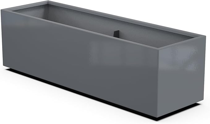 Plantercraft Powder-Coated Aluminum Planter Box - Rectangle - Metal All Weather | Indoor Outdoor | Made in USA | Fully Assembled