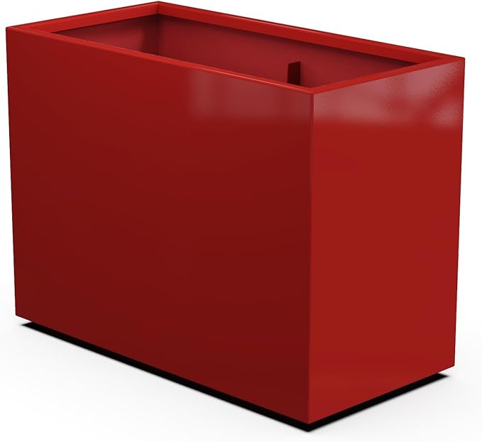 Plantercraft Powder-Coated Aluminum Planter Box - Rectangle - Metal All Weather | Indoor Outdoor | Made in USA | Fully Assembled