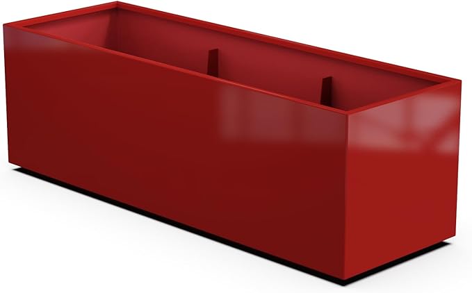 Plantercraft Powder-Coated Aluminum Planter Box - Rectangle - Metal All Weather | Indoor Outdoor | Made in USA | Fully Assembled