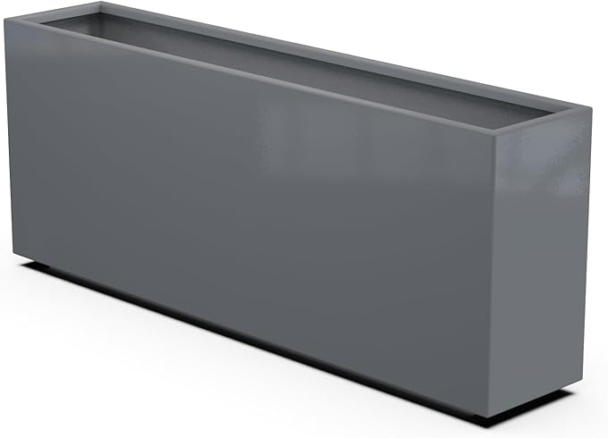 Plantercraft Powder-Coated Aluminum Planter Box - Rectangle - Metal All Weather | Indoor Outdoor | Made in USA | Fully Assembled