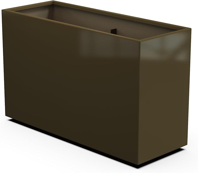 Plantercraft Powder-Coated Aluminum Planter Box - Rectangle - Metal All Weather | Indoor Outdoor | Made in USA | Fully Assembled