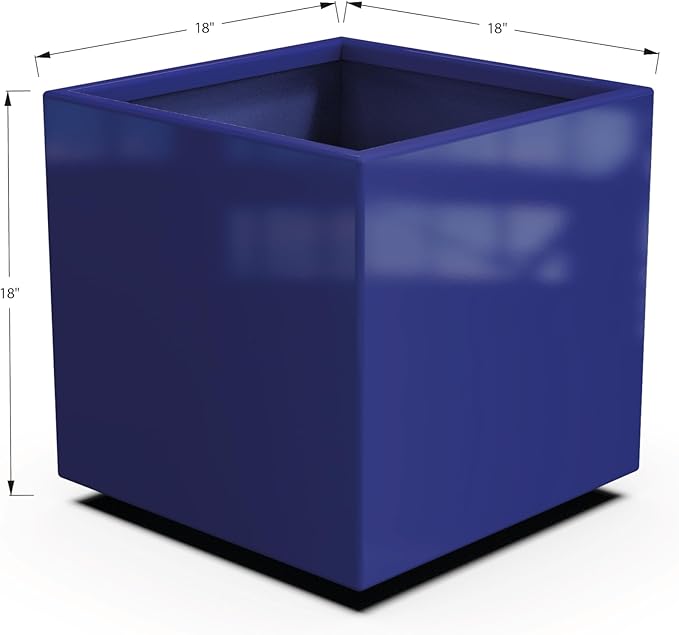 Plantercraft Powder-Coated Aluminum Planter Box - Square Cube - Metal All Weather | Indoor Outdoor | Made in USA | Fully Assembled