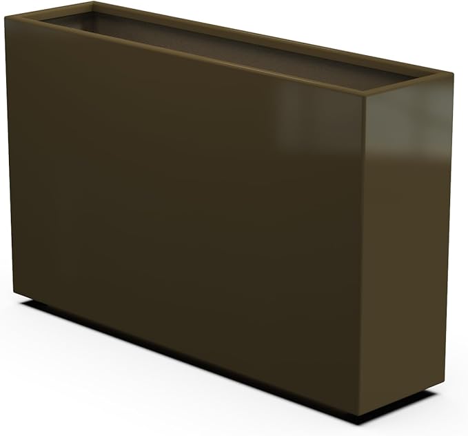Plantercraft Powder-Coated Aluminum Planter Box - Rectangle - Metal All Weather | Indoor Outdoor | Made in USA | Fully Assembled