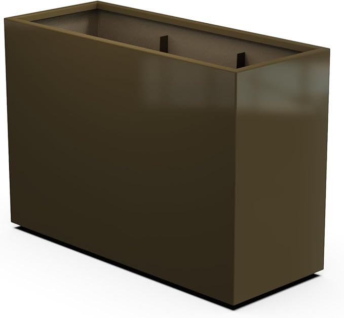 Plantercraft Powder-Coated Aluminum Planter Box - Rectangle - Metal All Weather | Indoor Outdoor | Made in USA | Fully Assembled
