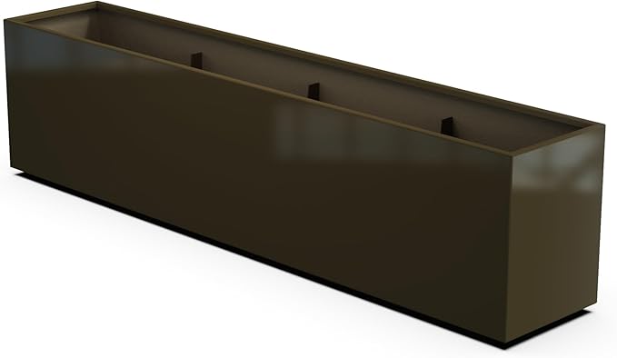 Plantercraft Powder-Coated Aluminum Planter Box - Rectangle - Metal All Weather | Indoor Outdoor | Made in USA | Fully Assembled