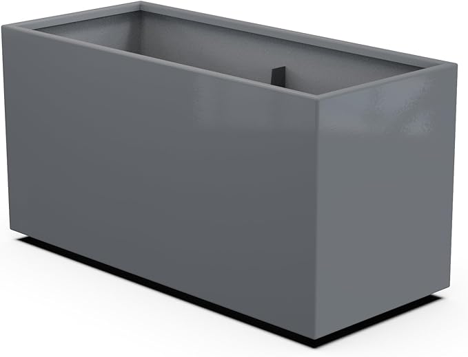 Plantercraft Powder-Coated Aluminum Planter Box - Rectangle - Metal All Weather | Indoor Outdoor | Made in USA | Fully Assembled