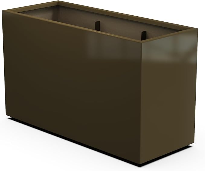 Plantercraft Powder-Coated Aluminum Planter Box - Rectangle - Metal All Weather | Indoor Outdoor | Made in USA | Fully Assembled