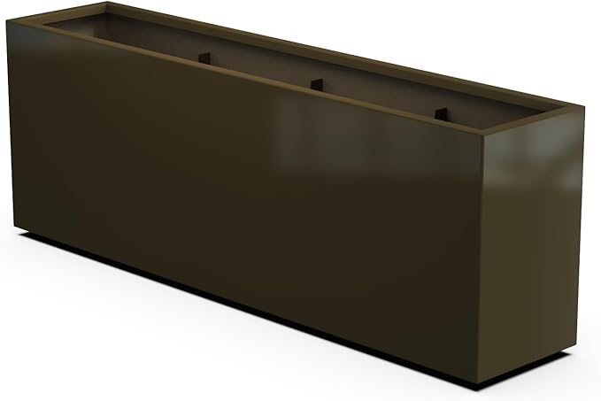 Plantercraft Powder-Coated Aluminum Planter Box - Rectangle - Metal All Weather | Indoor Outdoor | Made in USA | Fully Assembled
