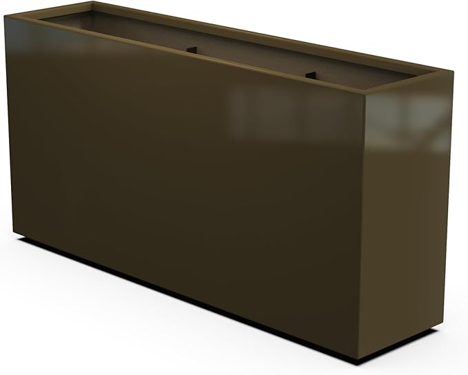 Plantercraft Powder-Coated Aluminum Planter Box - Rectangle - Metal All Weather | Indoor Outdoor | Made in USA | Fully Assembled