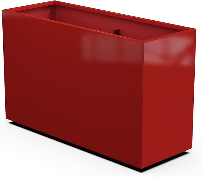 Plantercraft Powder-Coated Aluminum Planter Box - Rectangle - Metal All Weather | Indoor Outdoor | Made in USA | Fully Assembled