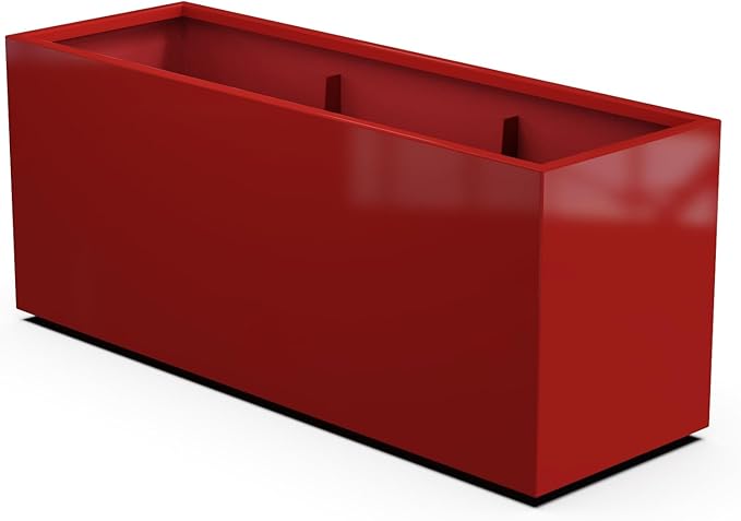 Plantercraft Powder-Coated Aluminum Planter Box - Rectangle - Metal All Weather | Indoor Outdoor | Made in USA | Fully Assembled