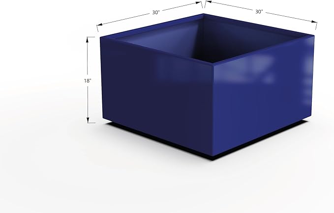 Plantercraft Powder-Coated Aluminum Planter Box - Square Cube - Metal All Weather | Indoor Outdoor | Made in USA | Fully Assembled