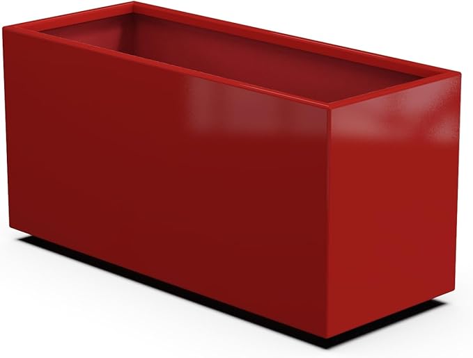 Plantercraft Powder-Coated Aluminum Planter Box - Rectangle - Metal All Weather | Indoor Outdoor | Made in USA | Fully Assembled