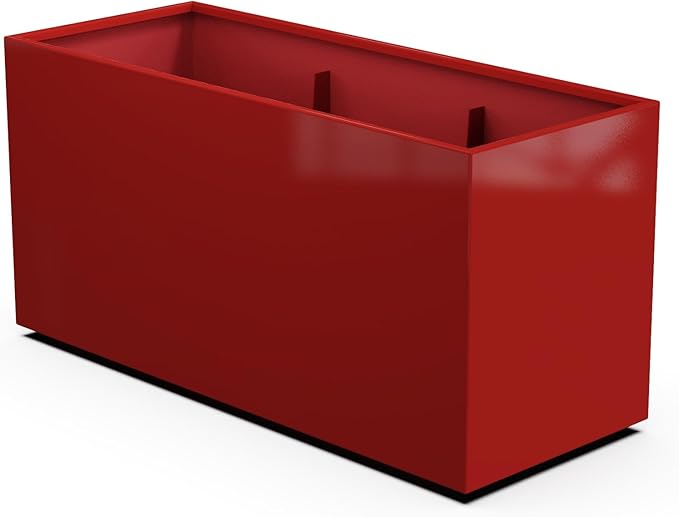 Plantercraft Powder-Coated Aluminum Planter Box - Rectangle - Metal All Weather | Indoor Outdoor | Made in USA | Fully Assembled
