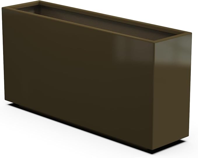 Plantercraft Powder-Coated Aluminum Planter Box - Rectangle - Metal All Weather | Indoor Outdoor | Made in USA | Fully Assembled