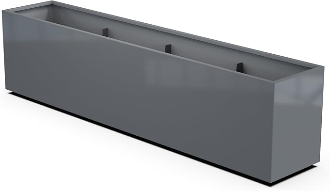 Plantercraft Powder-Coated Aluminum Planter Box - Rectangle - Metal All Weather | Indoor Outdoor | Made in USA | Fully Assembled
