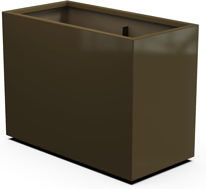 Plantercraft Powder-Coated Aluminum Planter Box - Rectangle - Metal All Weather | Indoor Outdoor | Made in USA | Fully Assembled