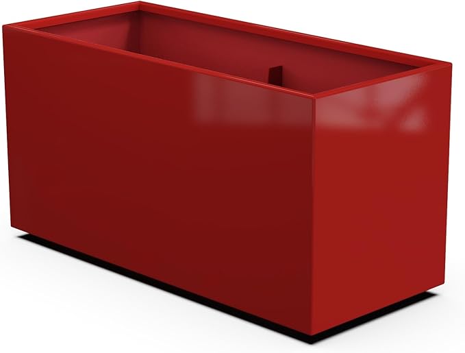 Plantercraft Powder-Coated Aluminum Planter Box - Rectangle - Metal All Weather | Indoor Outdoor | Made in USA | Fully Assembled