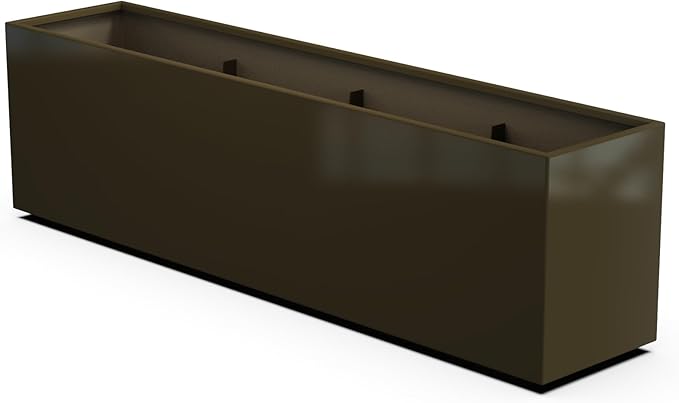 Plantercraft Powder-Coated Aluminum Planter Box - Rectangle - Metal All Weather | Indoor Outdoor | Made in USA | Fully Assembled