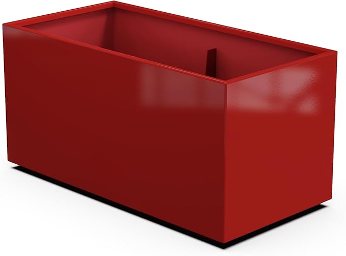 Plantercraft Powder-Coated Aluminum Planter Box - Rectangle - Metal All Weather | Indoor Outdoor | Made in USA | Fully Assembled