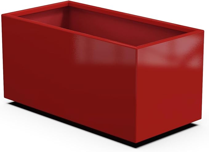 Plantercraft Powder-Coated Aluminum Planter Box - Rectangle - Metal All Weather | Indoor Outdoor | Made in USA | Fully Assembled