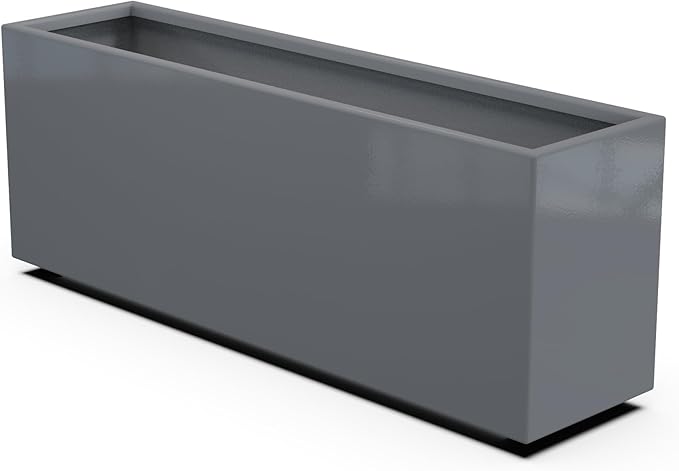 Plantercraft Powder-Coated Aluminum Planter Box - Rectangle - Metal All Weather | Indoor Outdoor | Made in USA | Fully Assembled