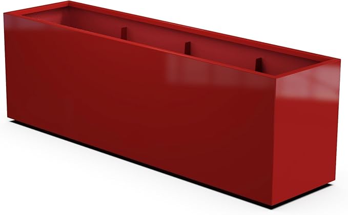 Plantercraft Powder-Coated Aluminum Planter Box - Rectangle - Metal All Weather | Indoor Outdoor | Made in USA | Fully Assembled