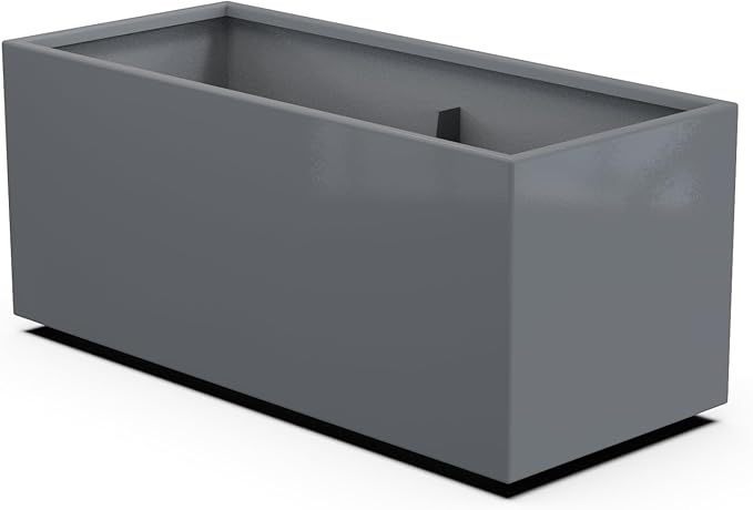 Plantercraft Powder-Coated Aluminum Planter Box - Rectangle - Metal All Weather | Indoor Outdoor | Made in USA | Fully Assembled